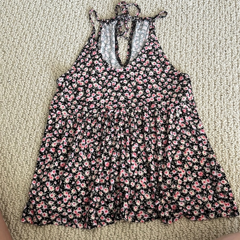 New with tags black and pink floral American eagle XS tank top